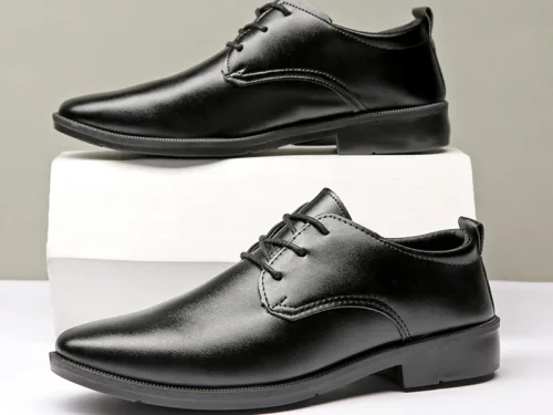 Men's Leather Shoes Business Casual Non-Slip Soft-soled Wedding Shoes Minimalist Design Suitable for Work and Everyday Wear