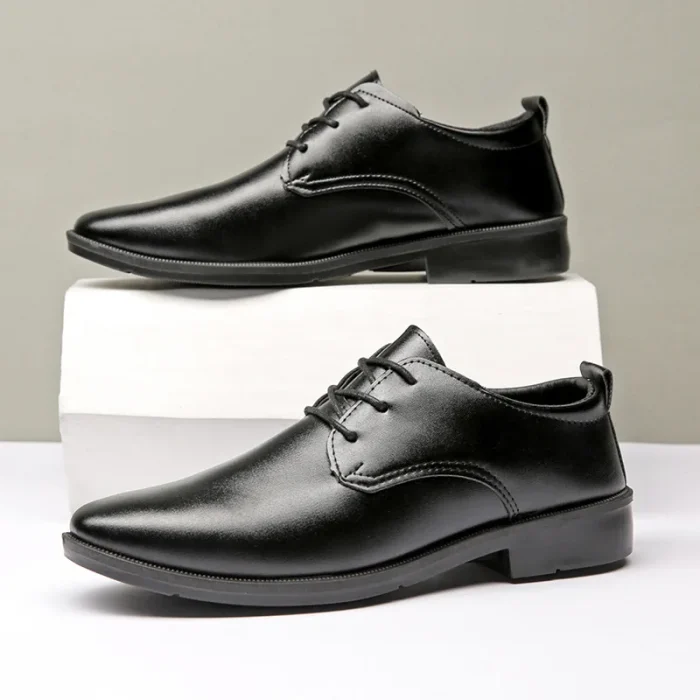 Men's Leather Shoes Business Casual Non-Slip Soft-soled Wedding Shoes Minimalist Design Suitable for Work and Everyday Wear
