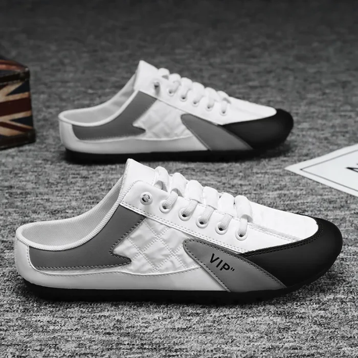 Clearance Men's Canvas Slippers Slip-On Shoes Half-Slip Casual Shoes for Men Comfortable and Stylish Everyday Footwear - Image 4