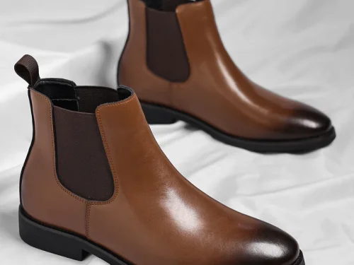 Luxury Men's Vintage Chelsea Boots Retro Chukka Boots Warm Fur Lined Leather Ankle Shoes  Large Size Martin Boots