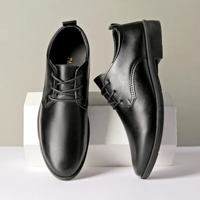 Men's Leather Shoes Business Casual Non-Slip Soft-soled Wedding Shoes Minimalist Design Suitable for Work and Everyday Wear - Image 3