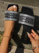 2025 Price Women Flat Slippers Open Toe Square Head Casual Outdoor Slide Sandals Large Size Summer Beach Slippers