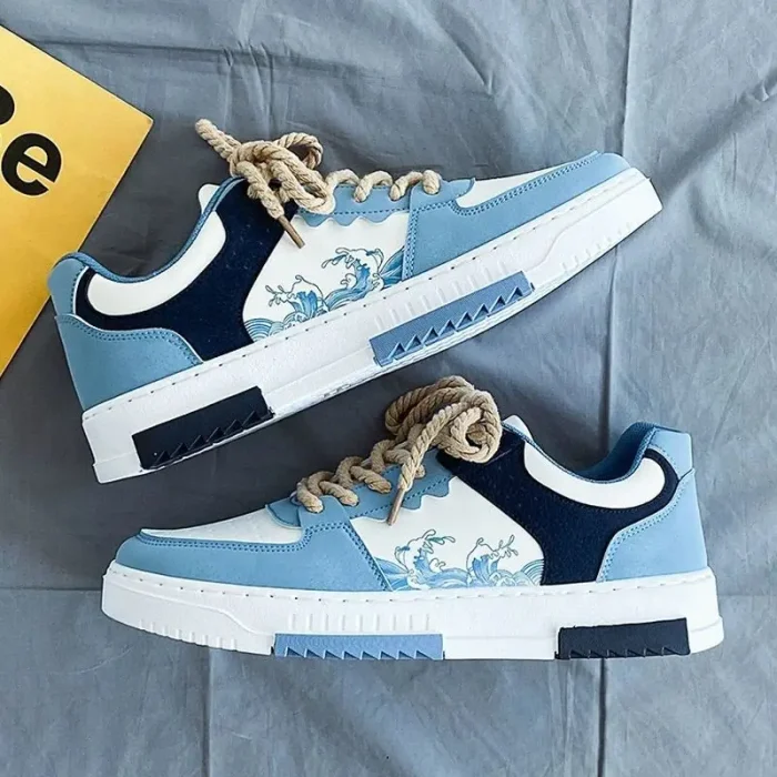 2025 High Quality Men's Casual Sneakers Rubber Thick-Soled Sports Shoes PU Upper with Stylish Patterns