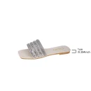 Myway Women Flat Slippers One Strap Flat Slide Sandals for Women Open Toe Outdoor Slip on Large Size Casual Sandals