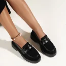 Monthly Sales 100,000 Pairs of Comfortable Thick Sole Loafers Ladies Leather Loafers PU Insole Suitable for Daily Work