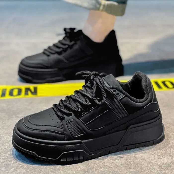 2025 Classic Men's Sneakers Summer Casual Shoes Thick Soles Non-Slip Sports Footwear in Black and White for Outdoor - Image 3