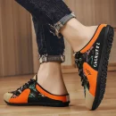 2025 New Trend Men's Casual Shoes Canvas Slip-On Sneakers Backless Half-Slippers Comfortable Walking Shoes