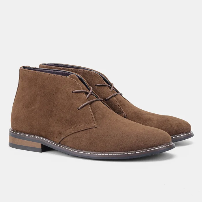 Mens Leather Shoes Casual Big Size Short Boots Vintage Classic Desert Boots Retro Denim Style Polo Boots for Men - Image 3