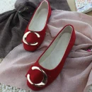 Womens Flat Shoes Casual Metal Buckle Round Toe Slip on Flats Comfortable Everyday Footwear Ideal for Work and Leisure Stylish