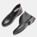Men's Chelsea Boots Classic British Style Black Low Heel Chukka Boot Top Grain Leather Shoes for Parties and Formal Occasions