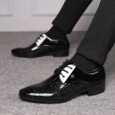 2025 Men's Leather Shoes Elegant Business Dress Shoes Formal Wedding Footwear Comfortable for Office and Special Occasions