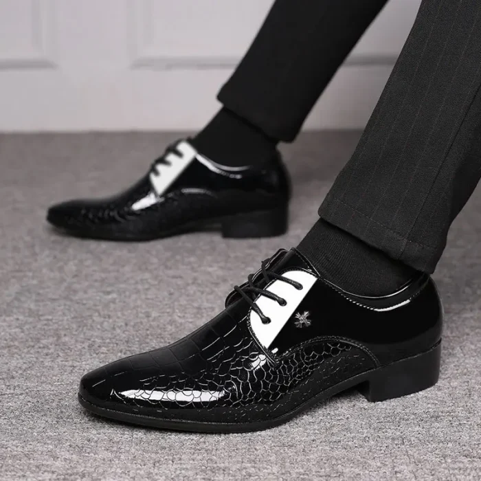 2025 Men's Leather Shoes Elegant Business Dress Shoes Formal Wedding Footwear Comfortable for Office and Special Occasions - Image 4