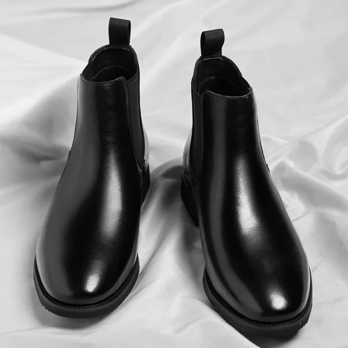 Luxury Men's Vintage Chelsea Boots Retro Chukka Boots Warm Fur Lined Leather Ankle Shoes  Large Size Martin Boots - Image 4
