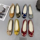 Womens Flat Shoes Casual Metal Buckle Round Toe Slip on Flats Comfortable Everyday Footwear Ideal for Work and Leisure Stylish