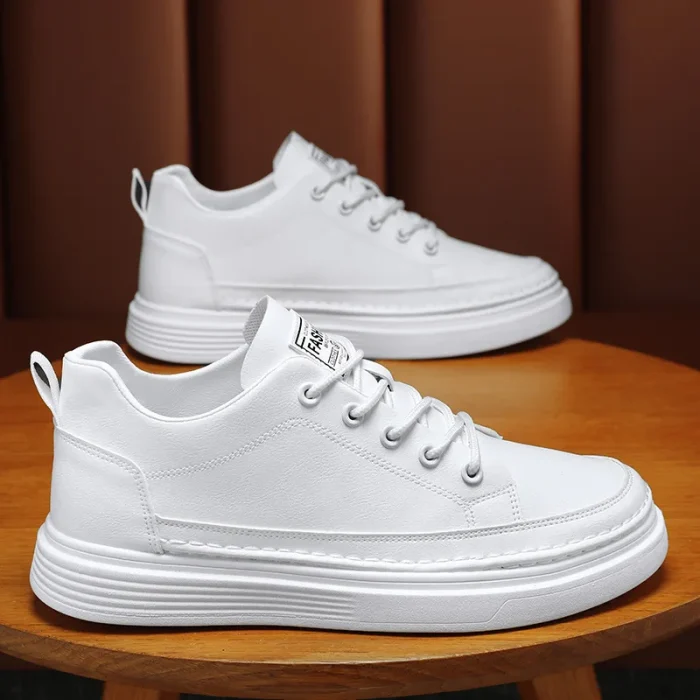 Men's Casual Low-Top Sneakers Stylish British Style Leather Sports Shoes for Men Comfortable and Versatile Footwear for Outdoor - Image 5