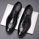 2025 Men's Leather Dress Shoes Handmade Business Formal Genuine Leather British Casual Slip on High-End Men's Loafers