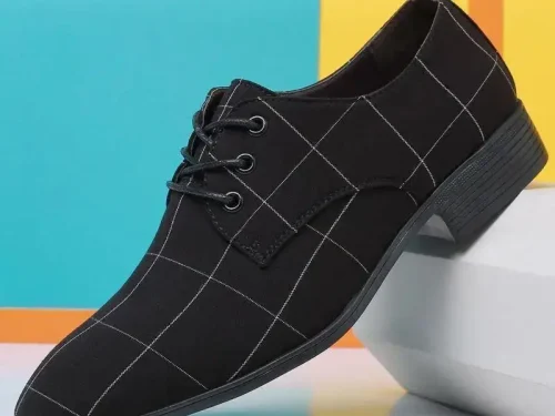 2025 Hot Selling Men's Dress Shoes Casual Canvas Leather Shoes Minimalist Gentleman Suit Shoes for Party or Wedding