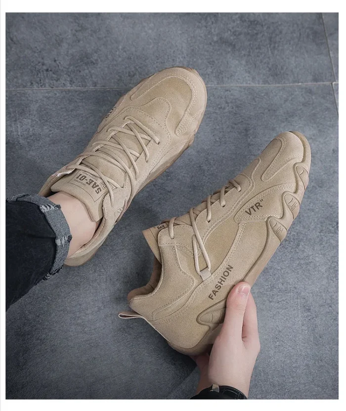 2025 Spring New Men Sneaker Thick Sole Non-Slip Athletic Casual Shoes for Work and Outdoor Activities Work Safety Shoes - Image 5