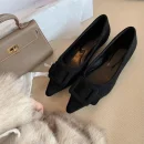 Spring New Women's Suede Pointed Toe Flats with Leopard Print - Stylish and Versatile Slip-On Shoes, High Quality and Affordable