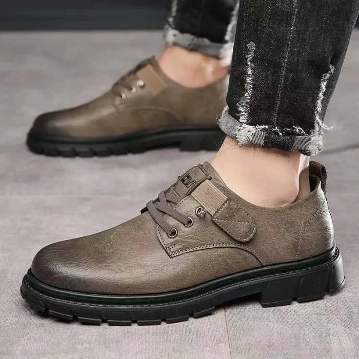 New Trend Men's Leather Shoes Classic High-Quality Cargo Shoes Waterproof Casual Dress Shoes for Male - Image 3