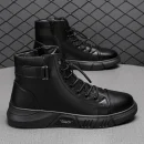 New Design Men's Martin Boots Casual High-Top Leather Boots Thickened Warm Snow Boots Plus Size Men's Footwear