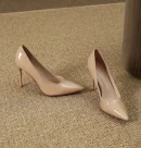 2025 New Summer Womens Nude Patent High Heels , Affordable Luxury Black Nude Heels with Unique Design