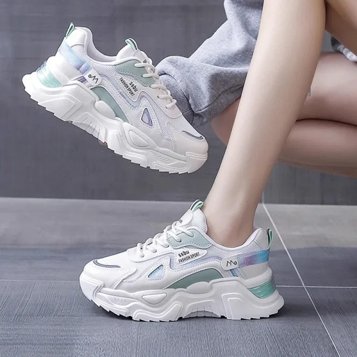2025 Myway Women's Clunky Sneakers Breathable Mesh Casual Running Shoes Lightweight Comfortable Sports for Gym - Image 3