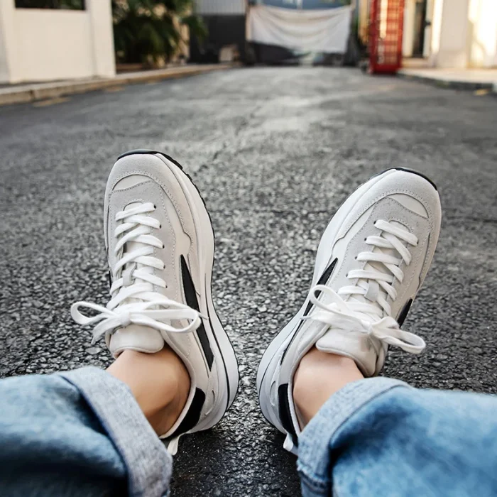Men Footwear Casual Classic Luxury Leather Walking Style Jogger Shoes Sneaker Man