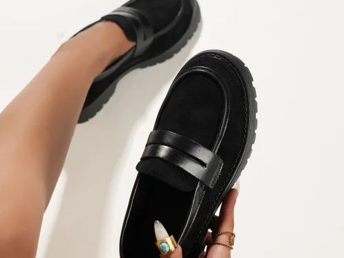 Monthly Sales of 80,000 Pairs of Popular Platform Loafers Slip on Women Flat Shoes 4 Colors