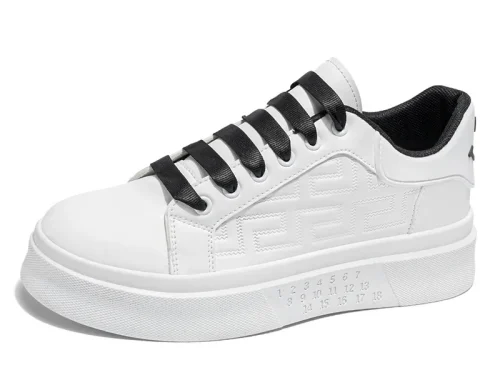 2025 Men's Trendy Casual Board Shoes Height Increasing Breathable White Sports Shoes for Summer Four Versatile Platform Design