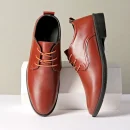 Men's Leather Shoes Business Casual Non-Slip Soft-soled Wedding Shoes Minimalist Design Suitable for Work and Everyday Wear
