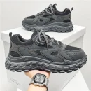 New Design Men's Casual Shoes Mid-Top Sneakers Durable Non-Slip Unique Round Toe Shoes for  Outdoor Everyday Wear