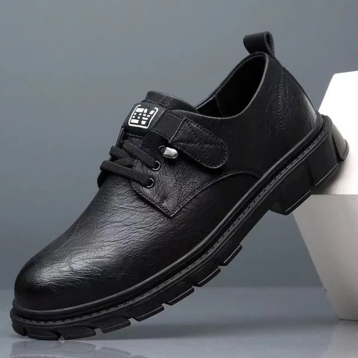 New Trend Men's Leather Shoes Classic High-Quality Cargo Shoes Waterproof Casual Dress Shoes for Male - Image 2