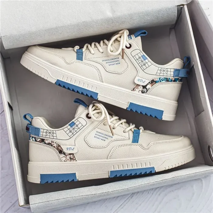 2025 New Trend Men's Casual Sneakers Low-Top Leather Soccer Shoes for Teenager Stylish Sports Comfortable Basketball Shoes - Image 4