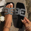 Lower Price Women Flat Slippers One Strap Flat Slide Sandals for Women Open Toe Outdoor Slip on Large Size Casual Sandals