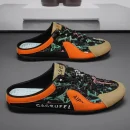 2025 New Trend Men's Casual Shoes Canvas Slip-On Sneakers Backless Half-Slippers Comfortable Walking Shoes