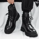 Hot Sale Men's Leather Boots Fall and Winter Stylish Couple Snow Boots Waterproof Leather Martin Boots for Men