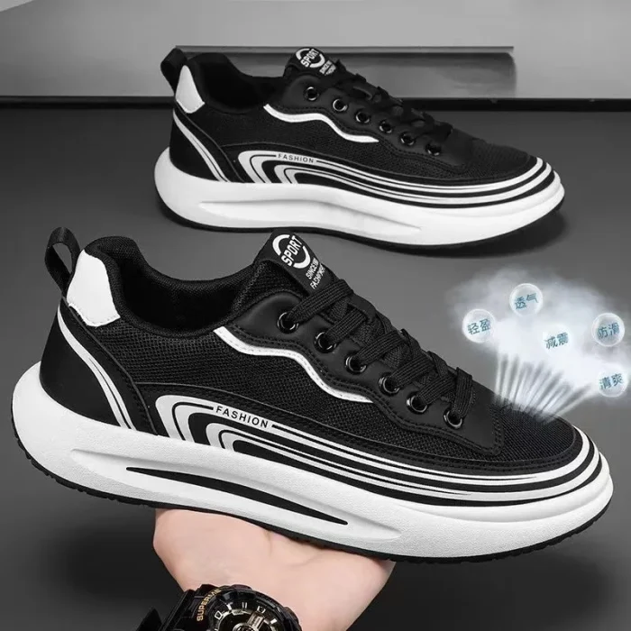 Direct Sales Men's Casual Sneakers Breathable Mesh Upper for Walking Style Shoes Thick Sole Trainer for Youngster - Image 3
