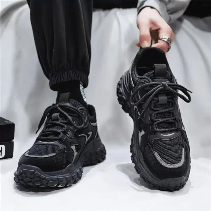 New Design Men's Casual Shoes Mid-Top Sneakers Durable Non-Slip Unique Round Toe Shoes for  Outdoor Everyday Wear - Image 4