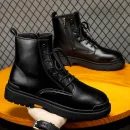 Hot Sale Men's Leather Boots Fall and Winter Stylish Couple Snow Boots Waterproof Leather Martin Boots for Men