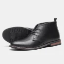 Men's Chelsea Boots Classic British Style Black Low Heel Chukka Boot Top Grain Leather Shoes for Parties and Formal Occasions