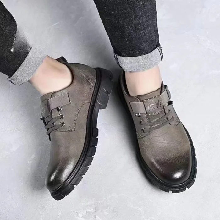 New Trend Men's Leather Shoes Classic High-Quality Cargo Shoes Waterproof Casual Dress Shoes for Male - Image 4