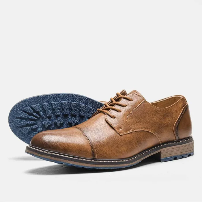2025 New Trend Men's Dress Shoes Large Size Retro Brown Leather Business Shoes Summer Fashion Casual Footwear - Image 5