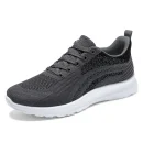 New Men's Running Shoes Lightweight Lace up Slip on Casual Sneakers Elastic Comfortable Sports Shoes for Running and Daily Wear