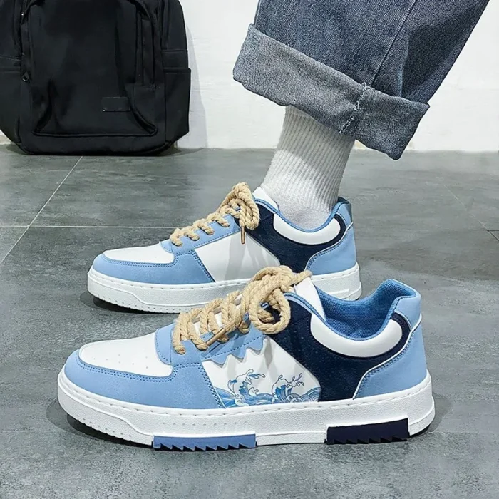 2025 High Quality Men's Casual Sneakers Rubber Thick-Soled Sports Shoes PU Upper with Stylish Patterns - Image 4