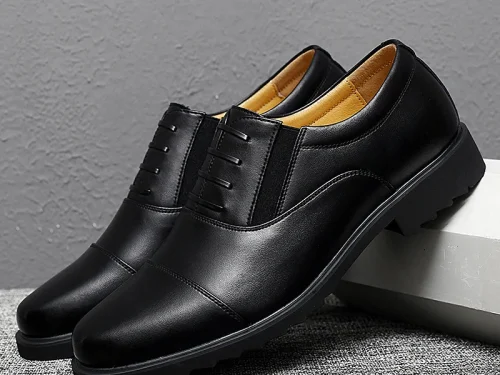 Men's Leather Shoes Business Casual Oxford Shoes Triple-Panel Dress Shoe Stylish Comfort Genuine Cowhide Leather for Adult