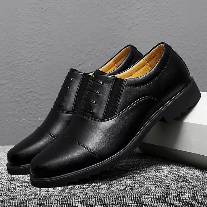 Men's Leather Shoes Business Casual Oxford Shoes Triple-Panel Dress Shoe Stylish Comfort Genuine Cowhide Leather for Adult
