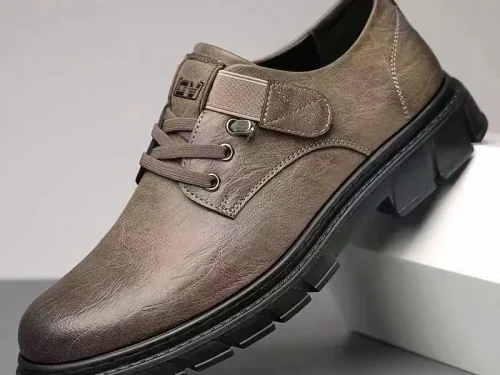 New Trend Men's Leather Shoes Classic High-Quality Cargo Shoes Waterproof Casual Dress Shoes for Male