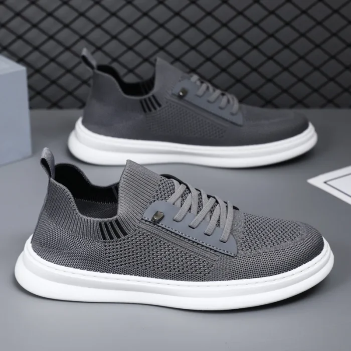 New Men's Mesh Running Shoes Lightweight Low-Top Sneakers for Summer Soft Sole Slip-On Walking Style Casual Shoes - Image 3