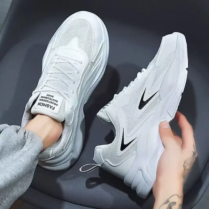 2025 New Design Men's Sneaker Breathable Thick-Soled Sport Shoes Comfortable Elastic Sole Athletic Shoes for Daily Wear - Image 2